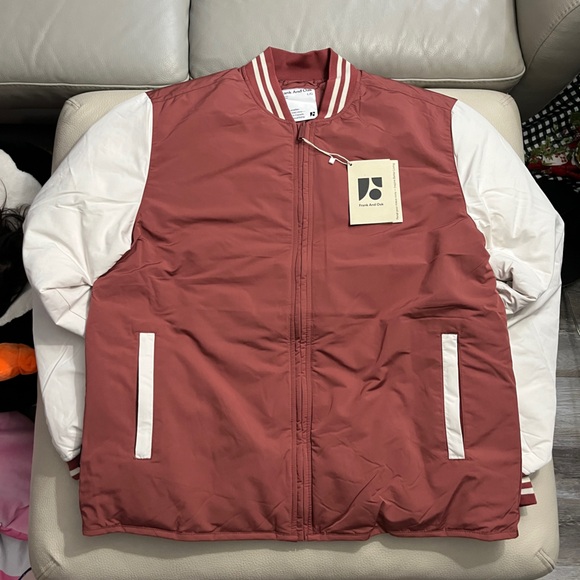 NWT - Frank & Oak Men's Reversible The Varsity Skyline Bomber Jacket - Size L - Picture 6 of 16